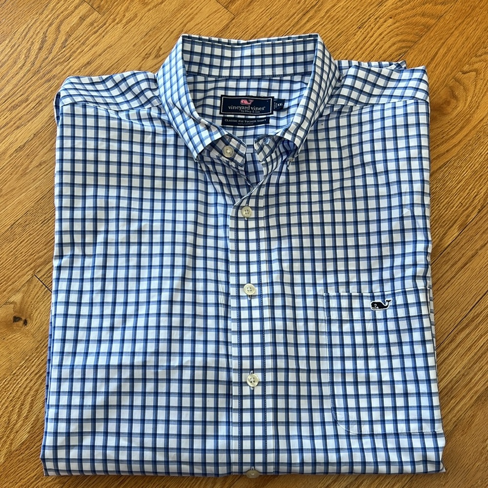 Vineyard Vines Size XXL Classic Fit Tucker Shirt Blue‎ White